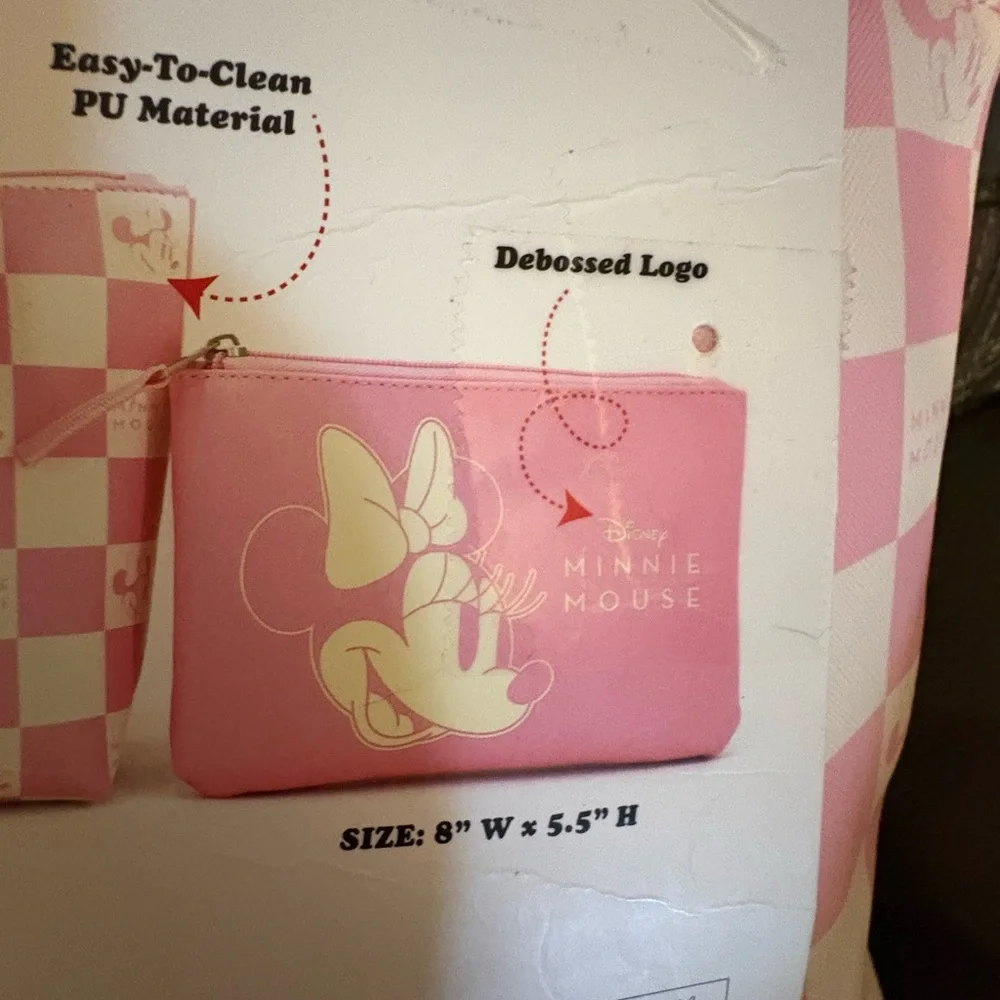 Bioworld Pink Minnie Mouse 2-Piece Travel Pouch Set - Picture 6 of 6